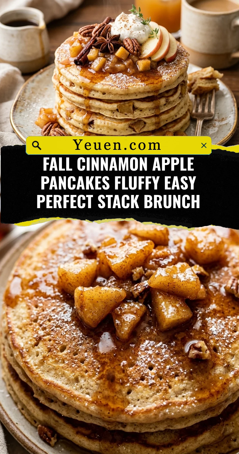 Fall Cinnamon Apple Pancakes Fluffy Easy Perfect Stack Brunch