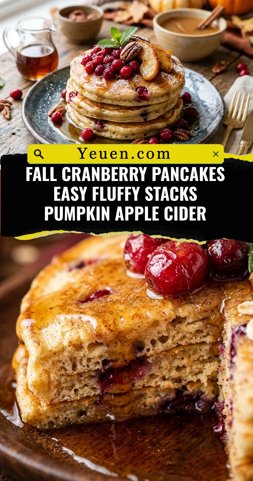 Fall Cranberry Pancakes Easy Fluffy Stacks Pumpkin Apple Cider