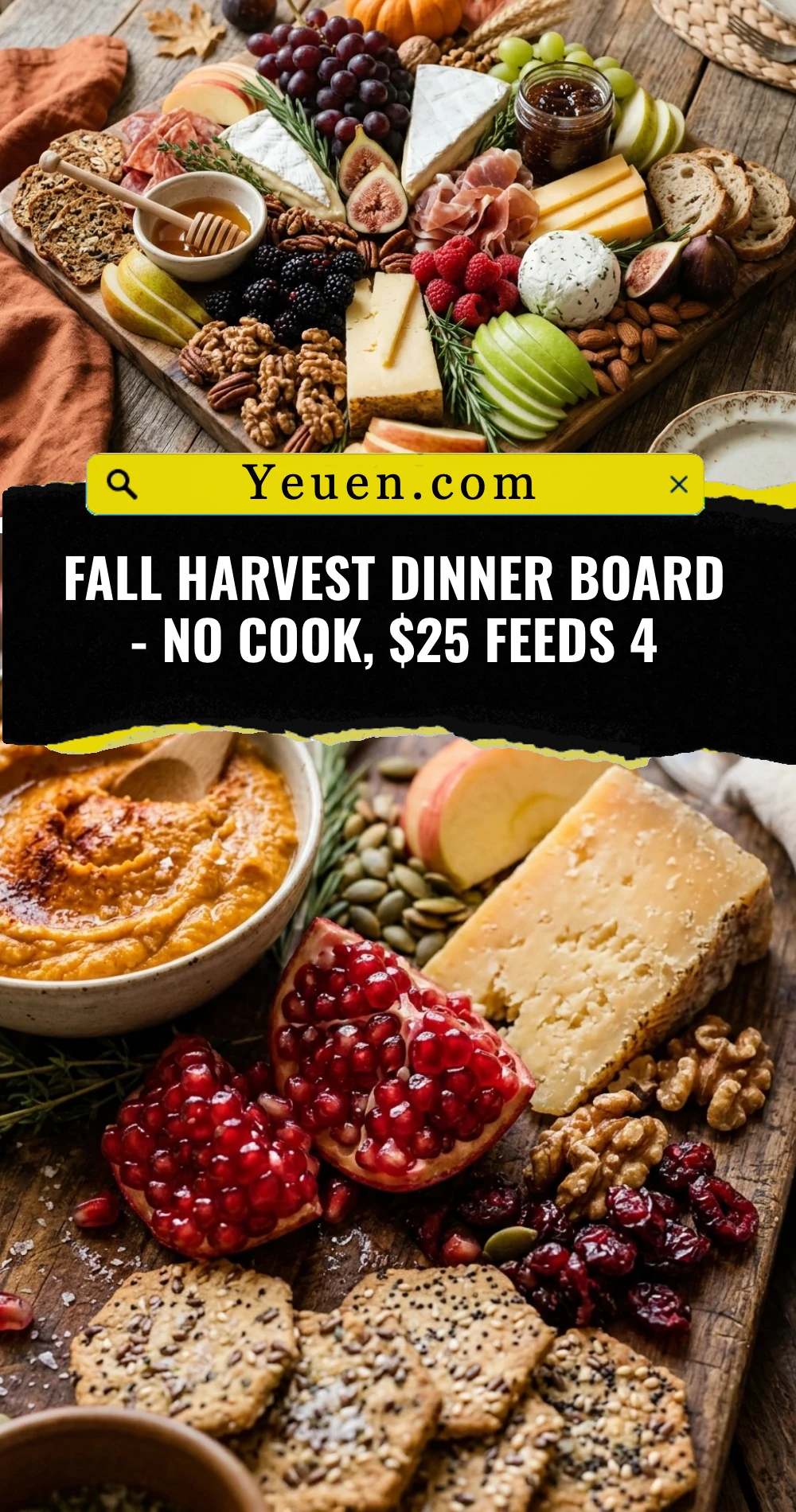 Fall Harvest Dinner Board - No Cook, $25 Feeds 4