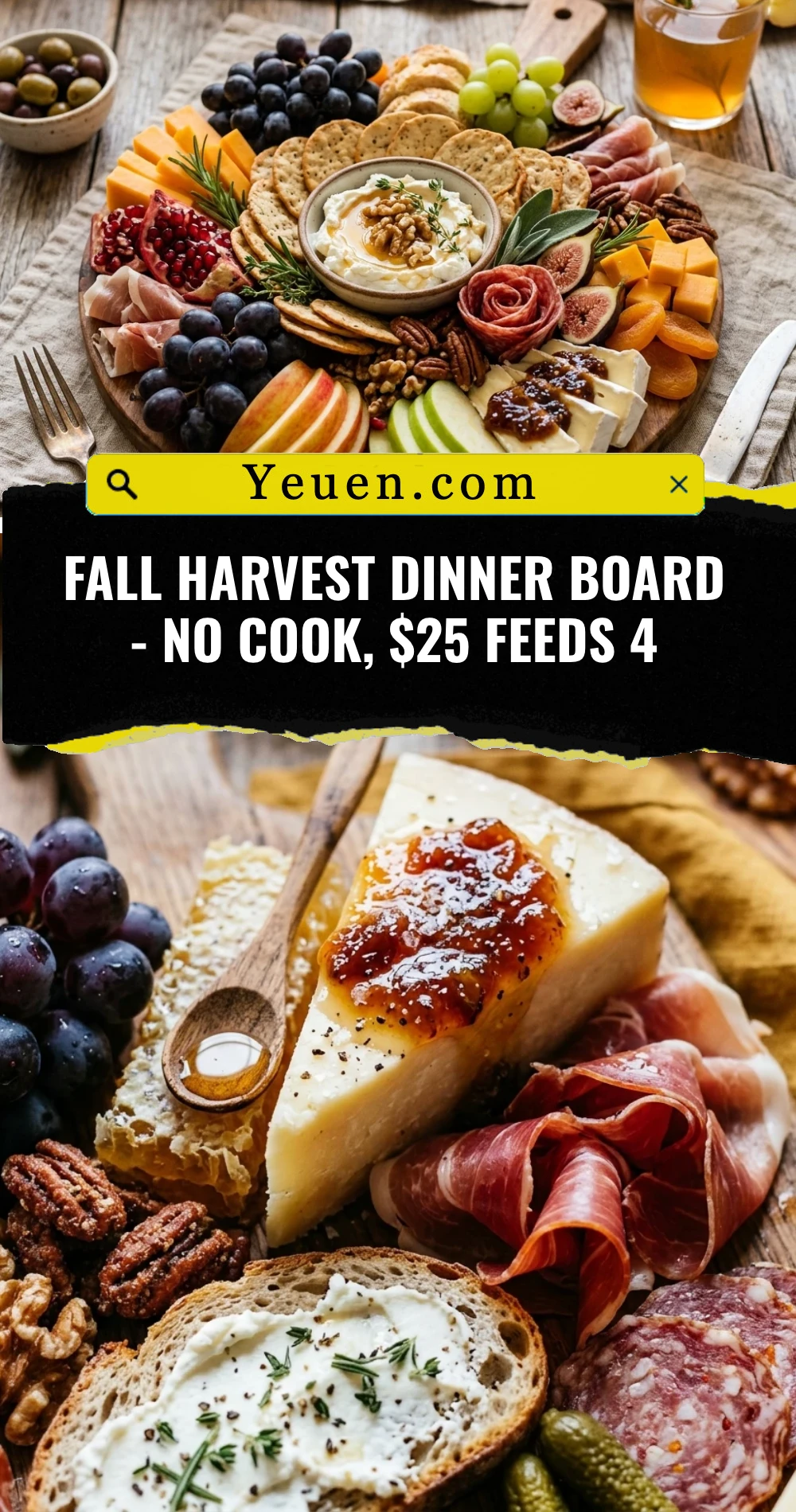 Fall Harvest Dinner Board - No Cook, $25 Feeds 4