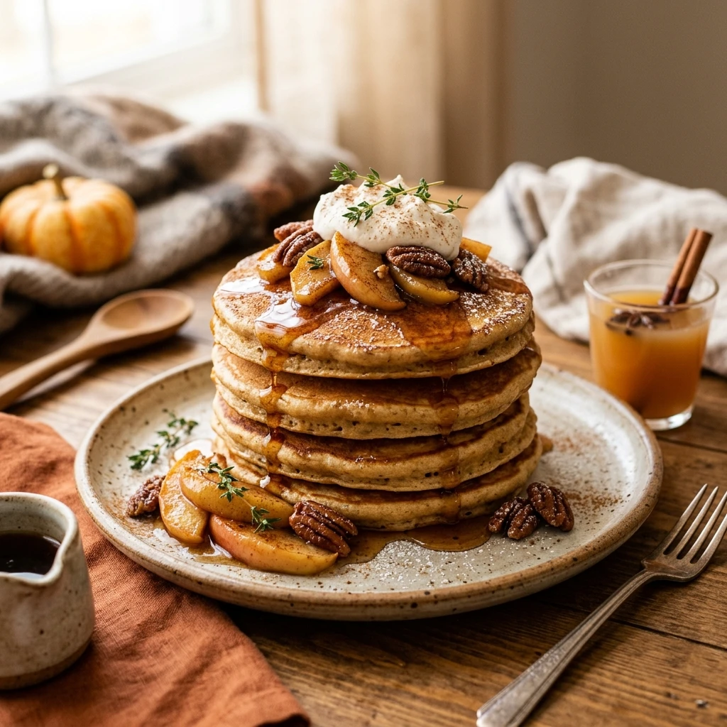 Fall Maple Pancakes Easy Fluffy Stacks Pumpkin Apple Cider