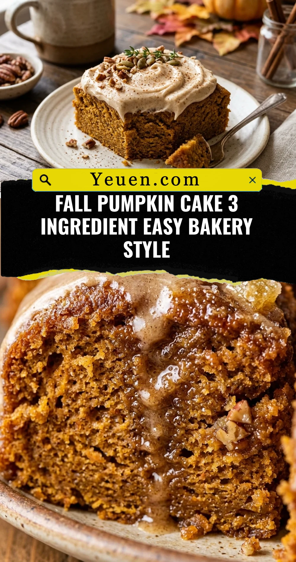 Fall Pumpkin Cake 3 Ingredient Easy Bakery Style