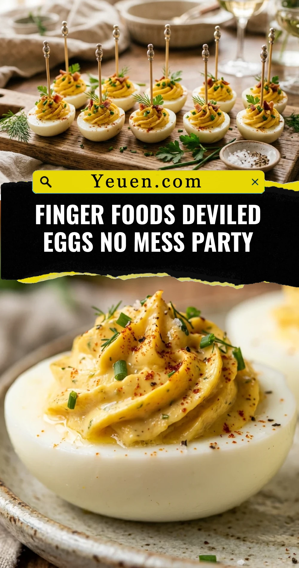 Finger Foods Deviled Eggs No Mess Party