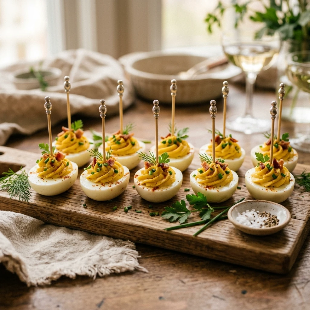 Finger Foods Deviled Eggs No Mess Party