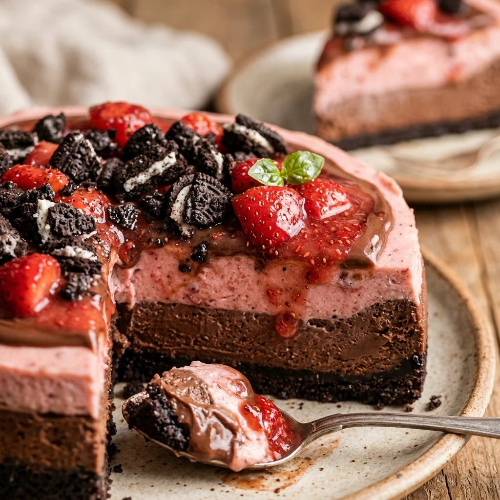 Flavored Cheesecake Strawberry Chocolate 【entity-Oreo¦canonical_name=Oreo】 Viral Easy Creamy