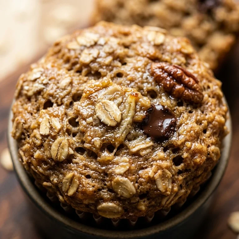 Flourless Banana Oatmeal Muffins (3 Ingredients)