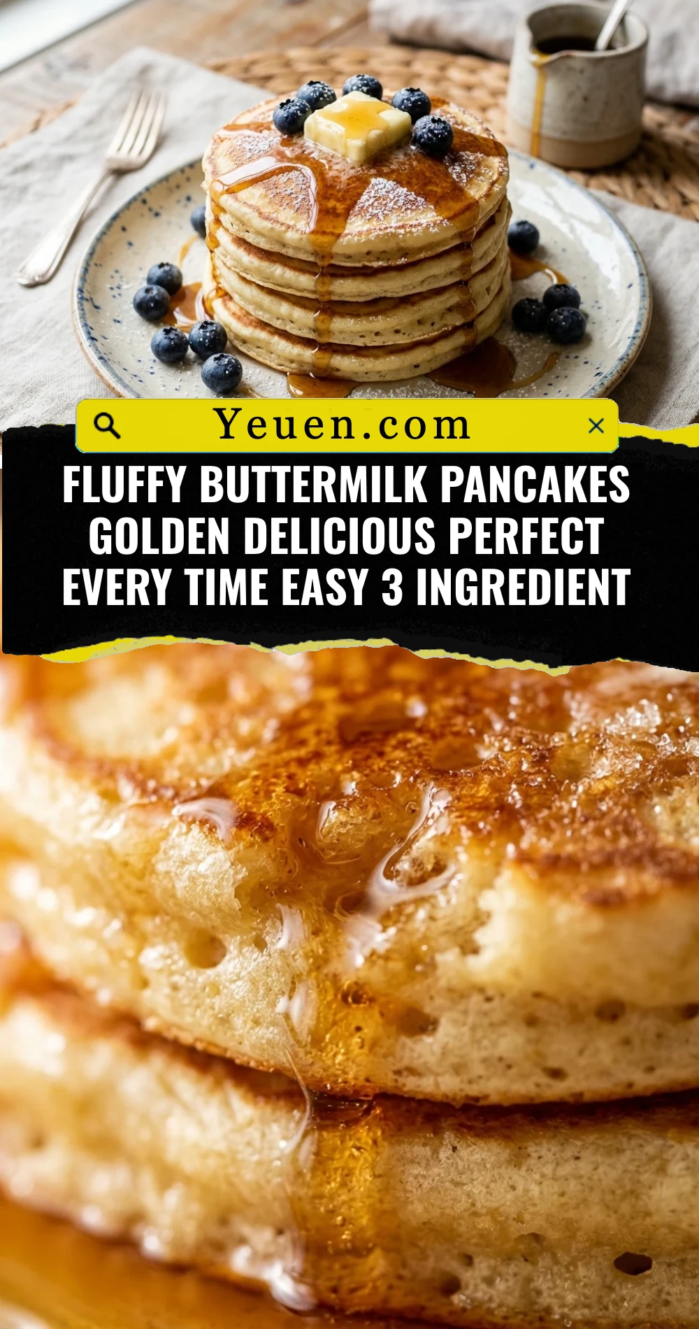 Fluffy Buttermilk Pancakes Golden Delicious Perfect Every Time Easy 3 Ingredient