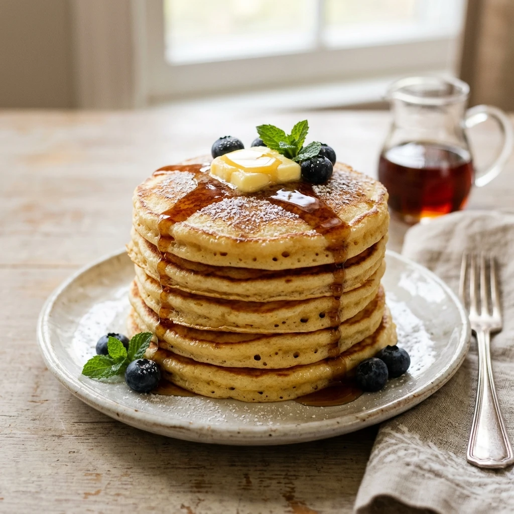Fluffy Classic Pancakes Golden Easy 3 Ingredient Perfect Stack