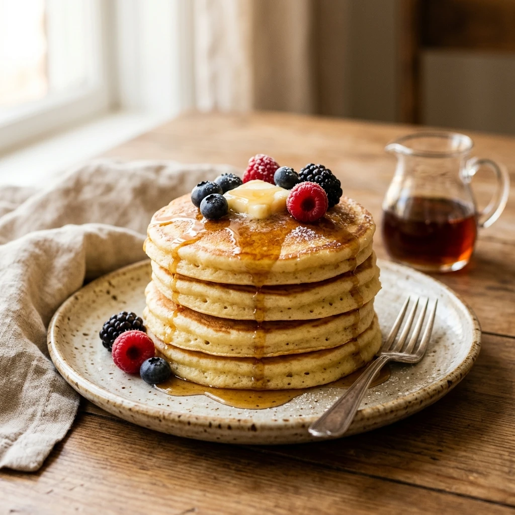 Fluffy Golden Pancakes Perfect Every Time Easy 3 Ingredient Stacks
