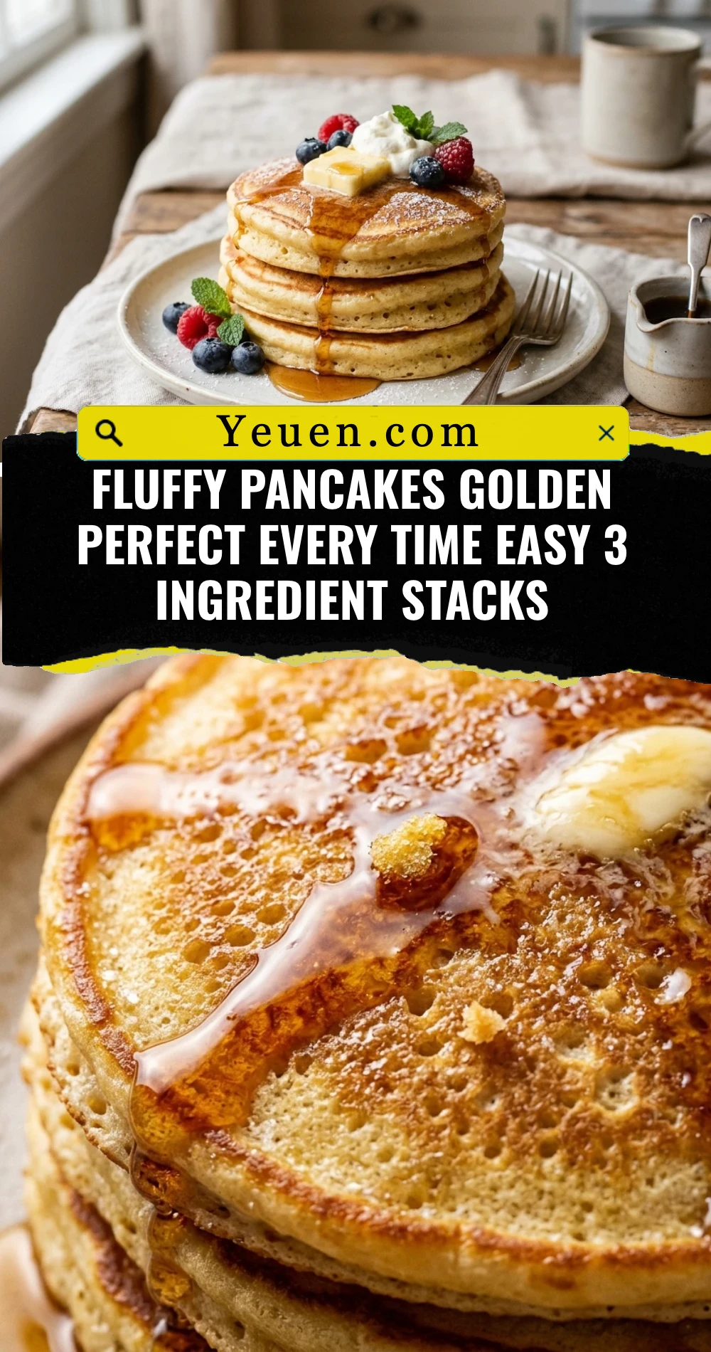 Fluffy Pancakes Golden Perfect Every Time Easy 3 Ingredient Stacks