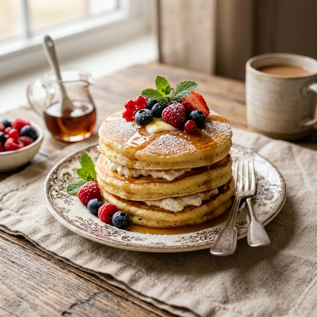 Fluffy Ricotta Pancakes Golden Easy Perfect Stack Classic