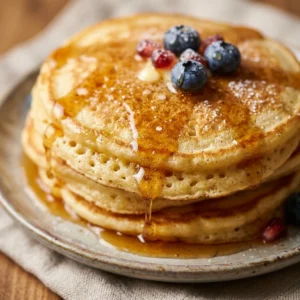 Fluffy Vanilla Pancakes Golden Easy 3 Ingredient Perfect Stack