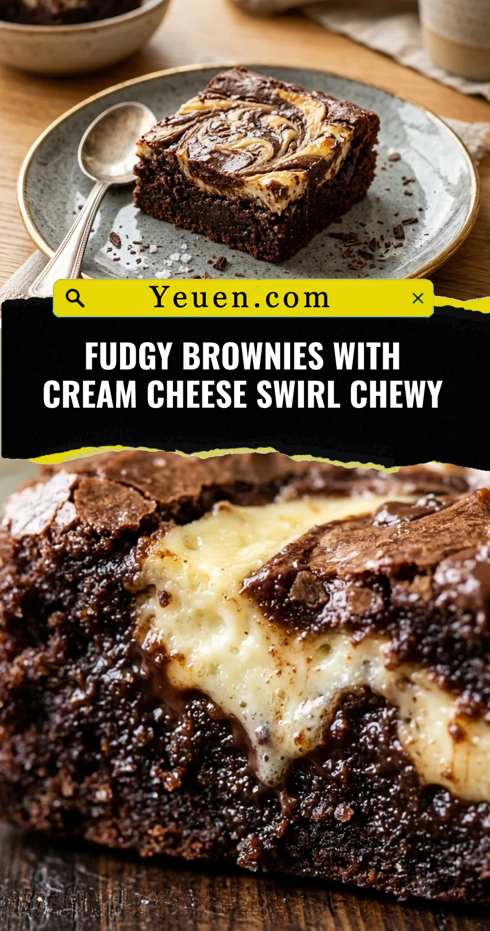 Fudgy Brownies With Cream Cheese Swirl Chewy