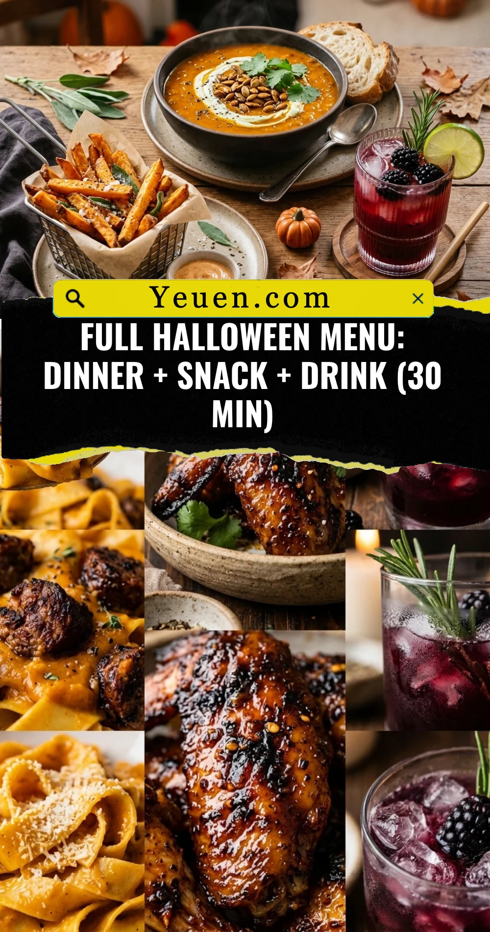 Full Halloween Menu: Dinner + Snack + Drink (30 Min)