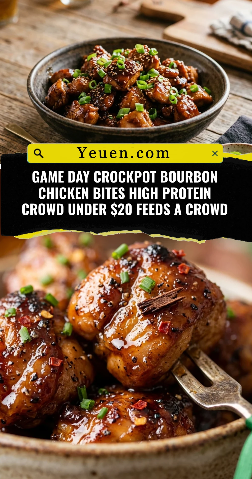 Game Day Crockpot Bourbon Chicken Bites High Protein Crowd Under $20 Feeds A Crowd
