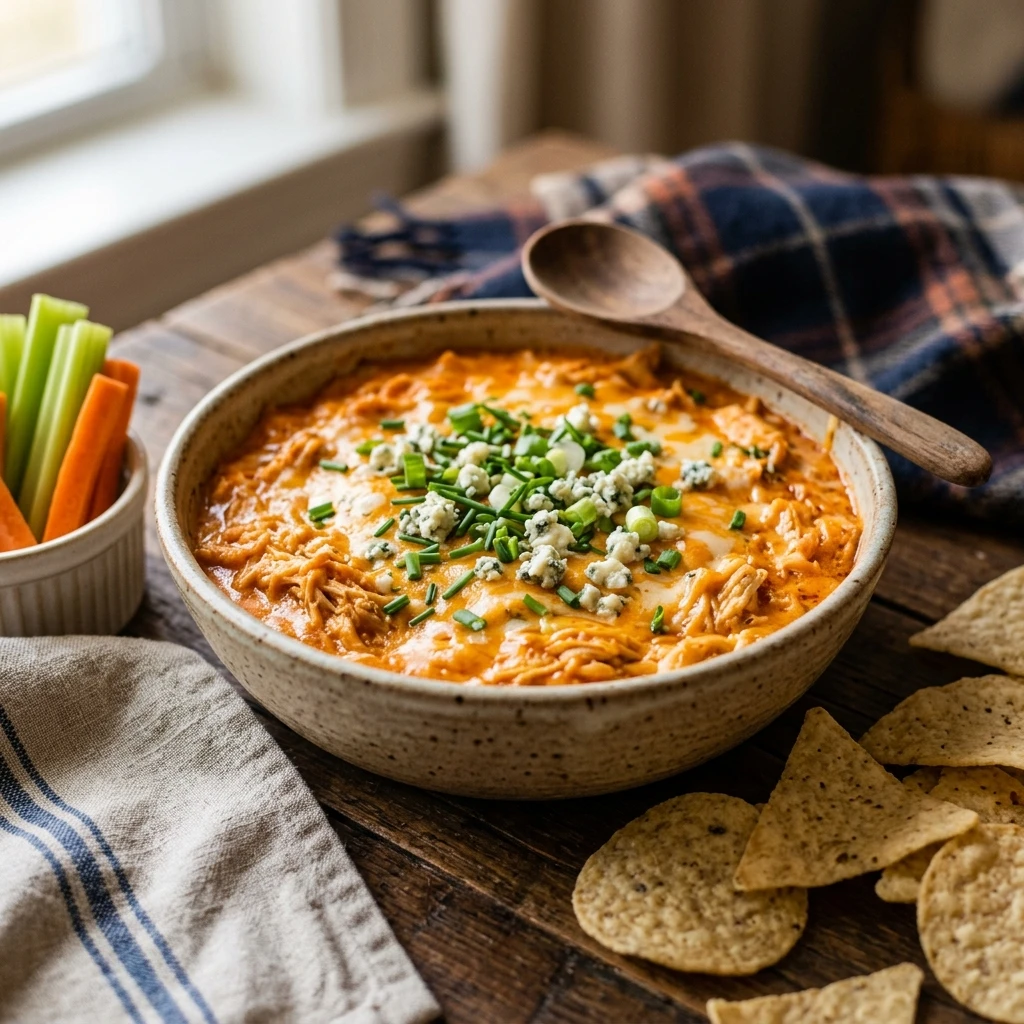 Game Day Crockpot Buffalo Chicken Dip High Protein With Cottage Cheese