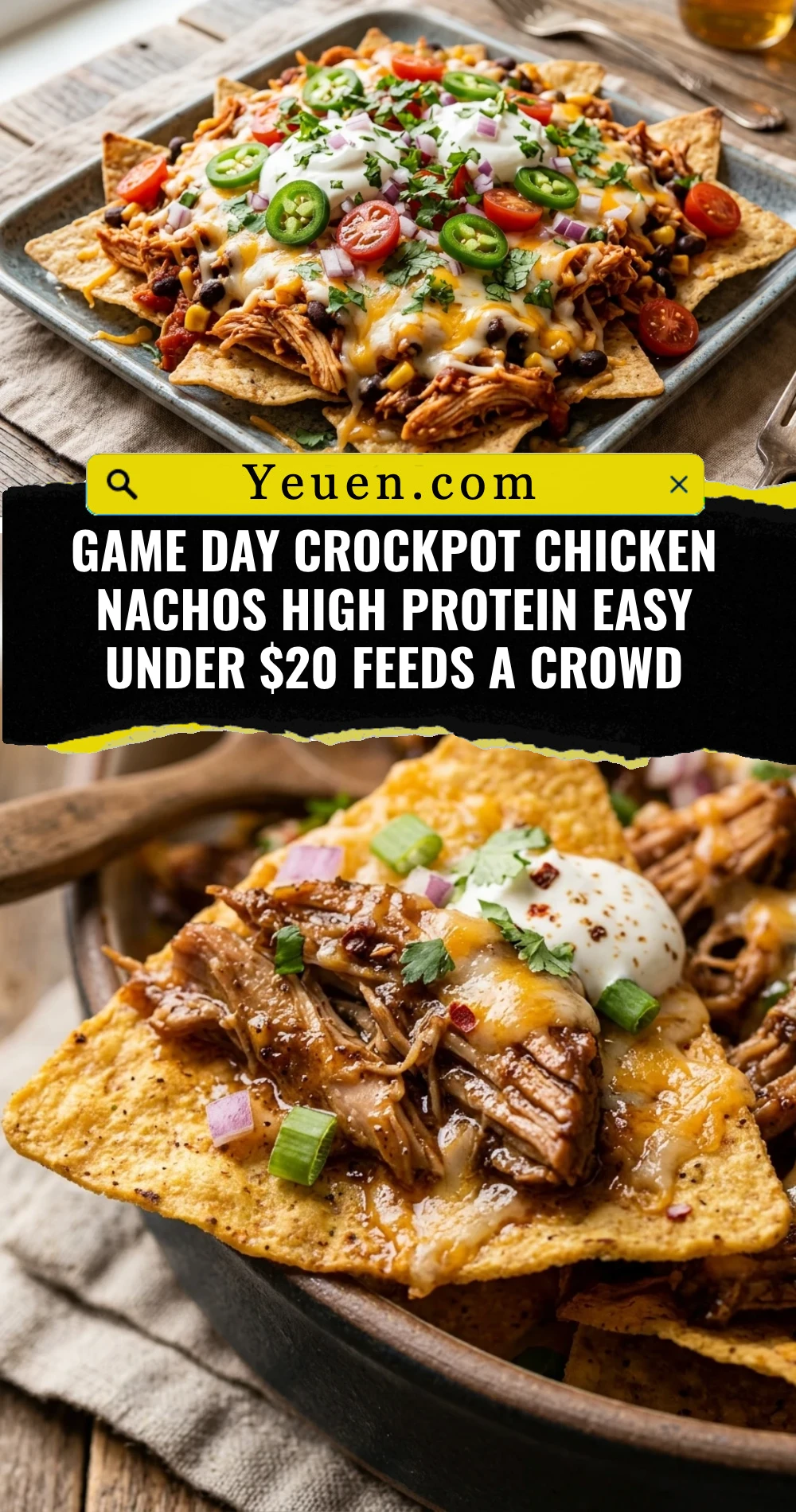 Game Day Crockpot Chicken Nachos High Protein Easy Under $20 Feeds A Crowd