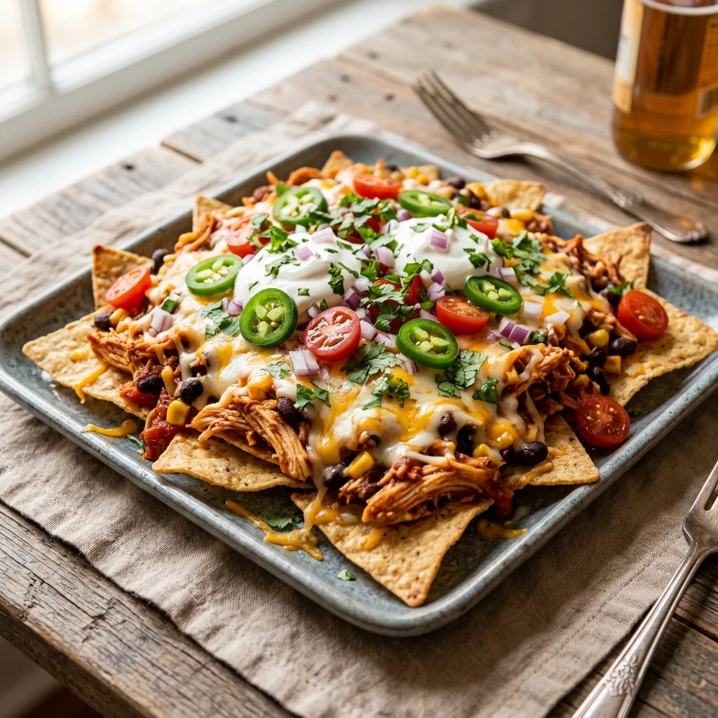 Game Day Crockpot Chicken Nachos High Protein Easy Under $20 Feeds A Crowd