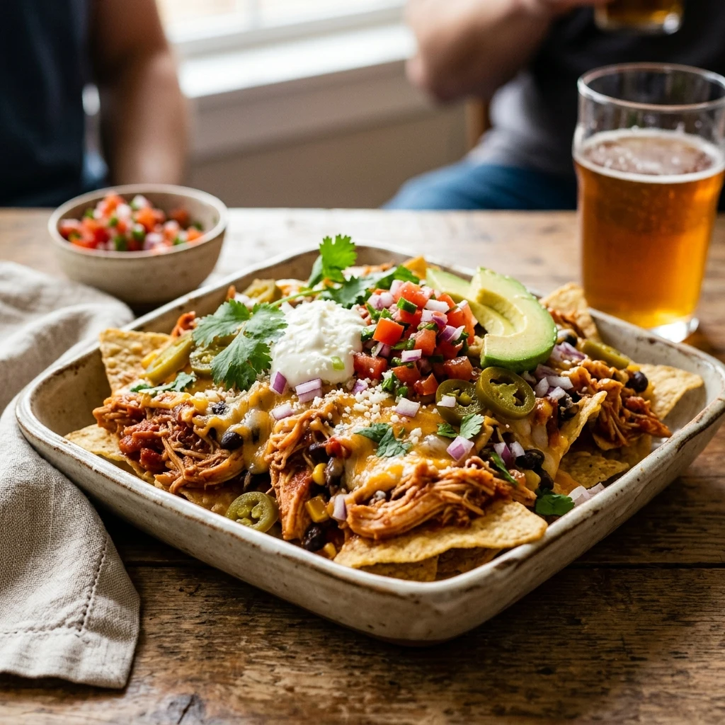 Game Day Crockpot Chicken Nachos High Protein Easy