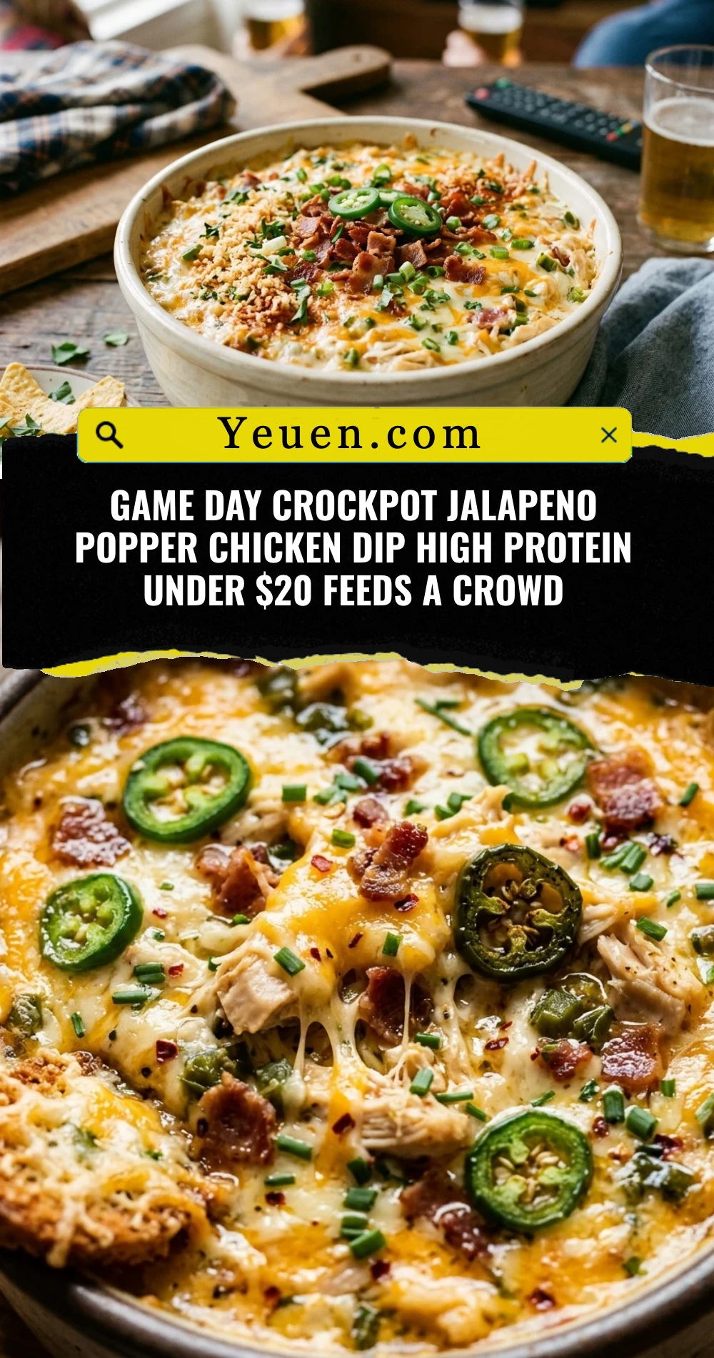 Game Day Crockpot Jalapeno Popper Chicken Dip High Protein Under $20 Feeds A Crowd
