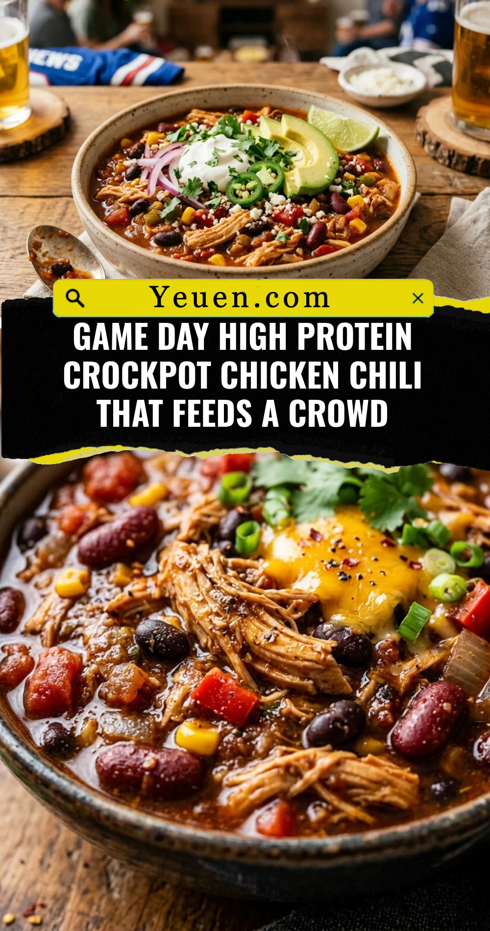 Game Day High Protein Crockpot Chicken Chili That Feeds A Crowd