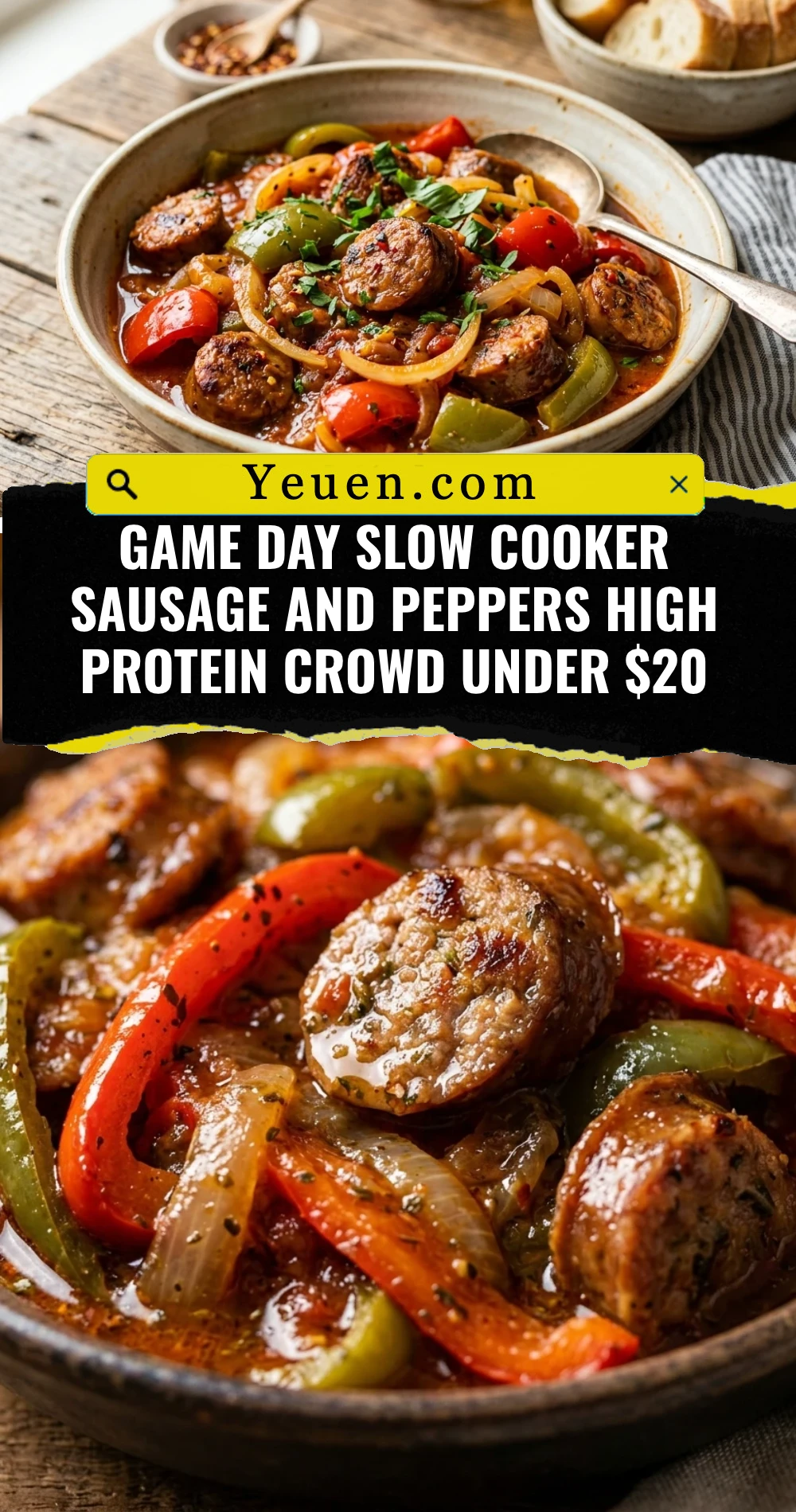 Game Day Slow Cooker Sausage And Peppers High Protein Crowd Under $20