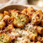Garlic Bread Pasta Bake - 2 in 1!