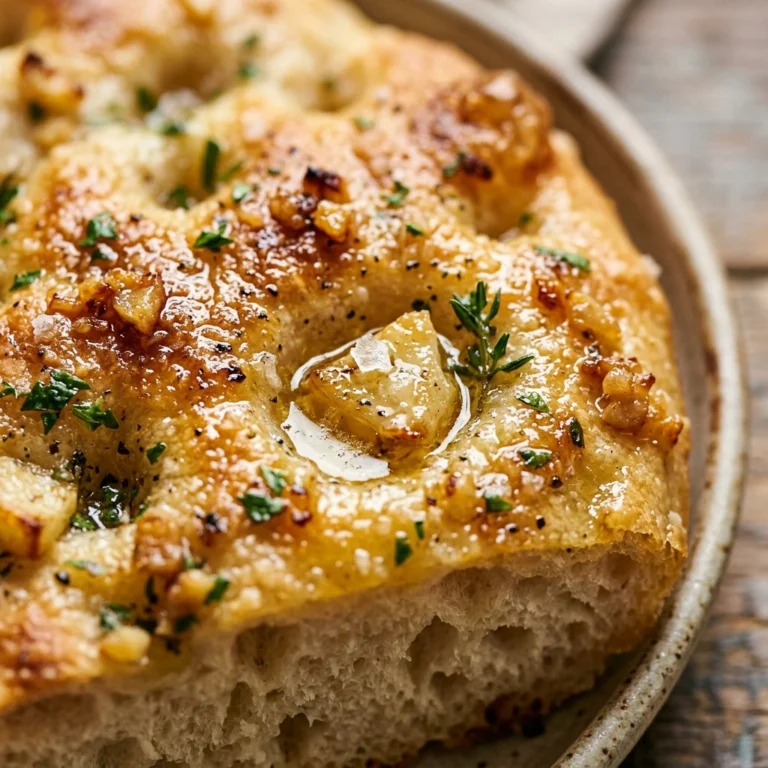 Garlic Butter Sourdough Focaccia No Knead