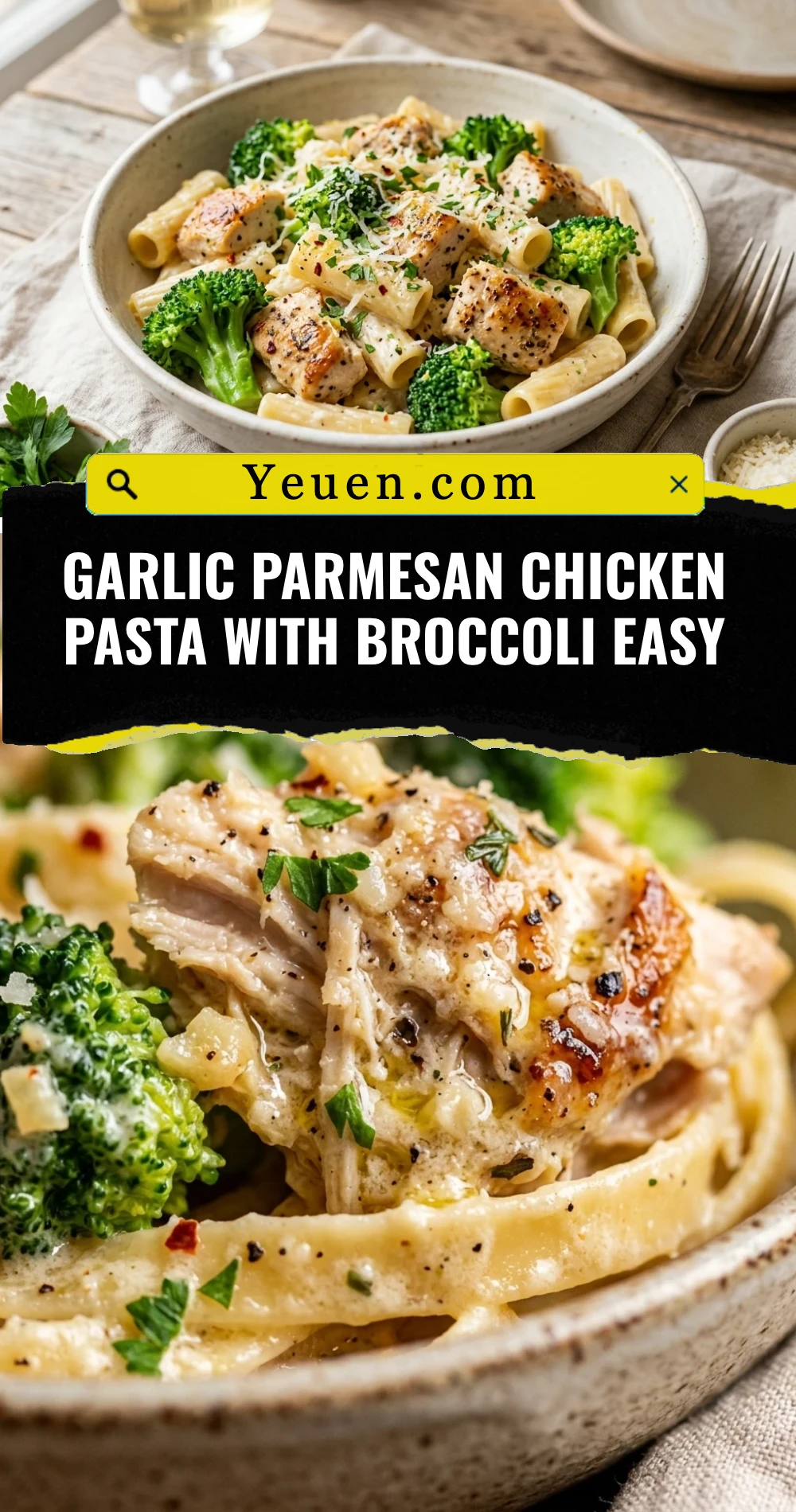 Garlic Parmesan Chicken Pasta With Broccoli Easy