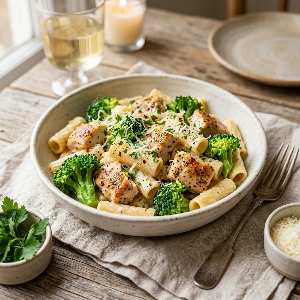 Garlic Parmesan Chicken Pasta With Broccoli Easy
