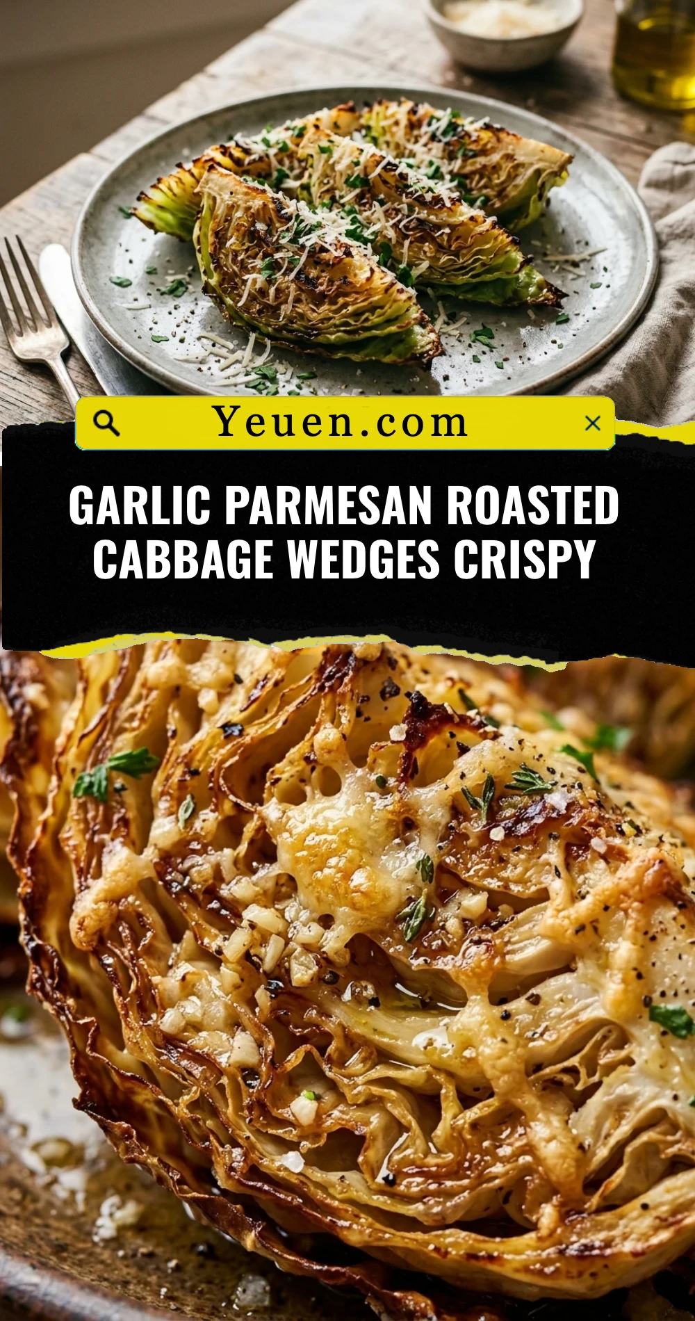 Garlic Parmesan Roasted Cabbage Wedges Crispy