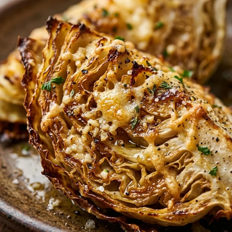 Garlic Parmesan Roasted Cabbage Wedges Crispy