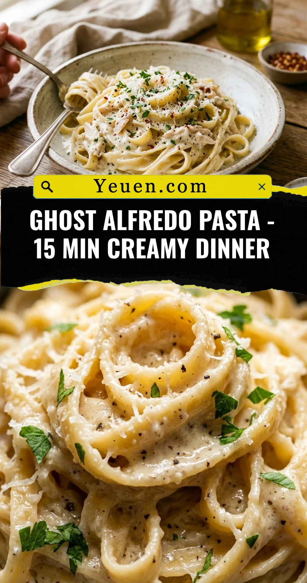 Ghost Alfredo Pasta - 15 Min Creamy Dinner
