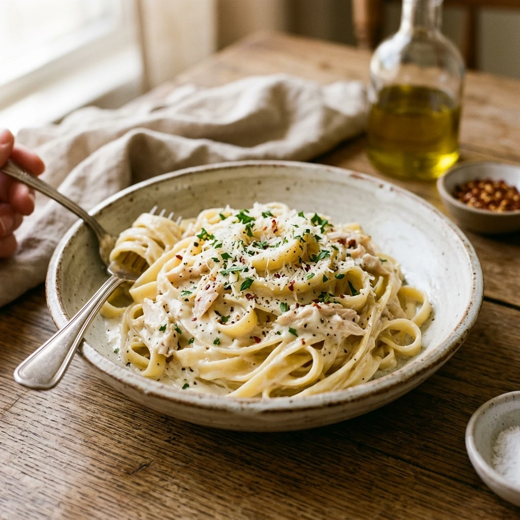 Ghost Alfredo Pasta - 15 Min Creamy Dinner