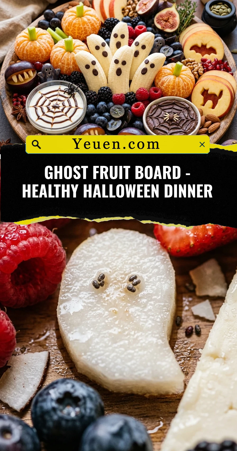 Ghost Fruit Board - Healthy Halloween Dinner