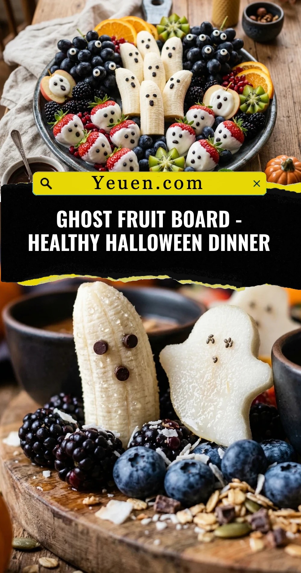 Ghost Fruit Board - Healthy Halloween Dinner