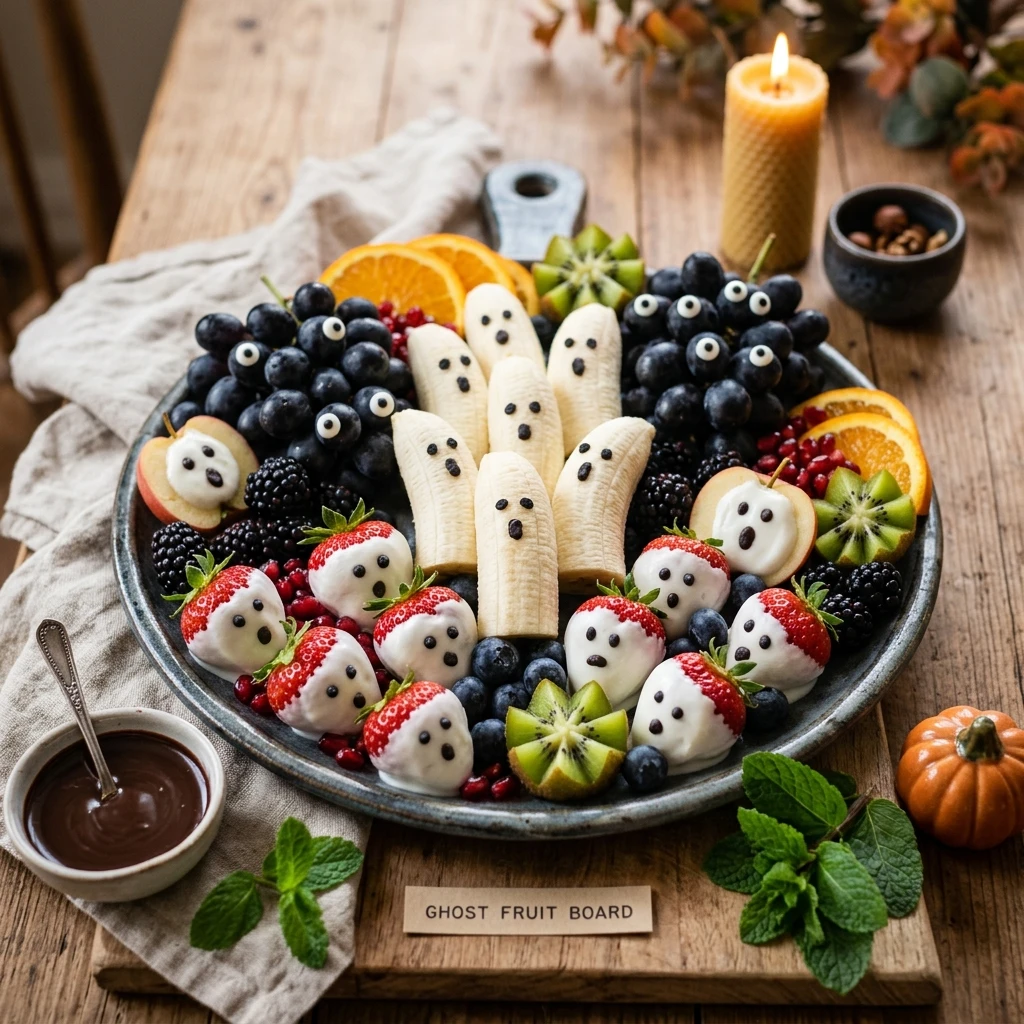 Ghost Fruit Board - Healthy Halloween Dinner