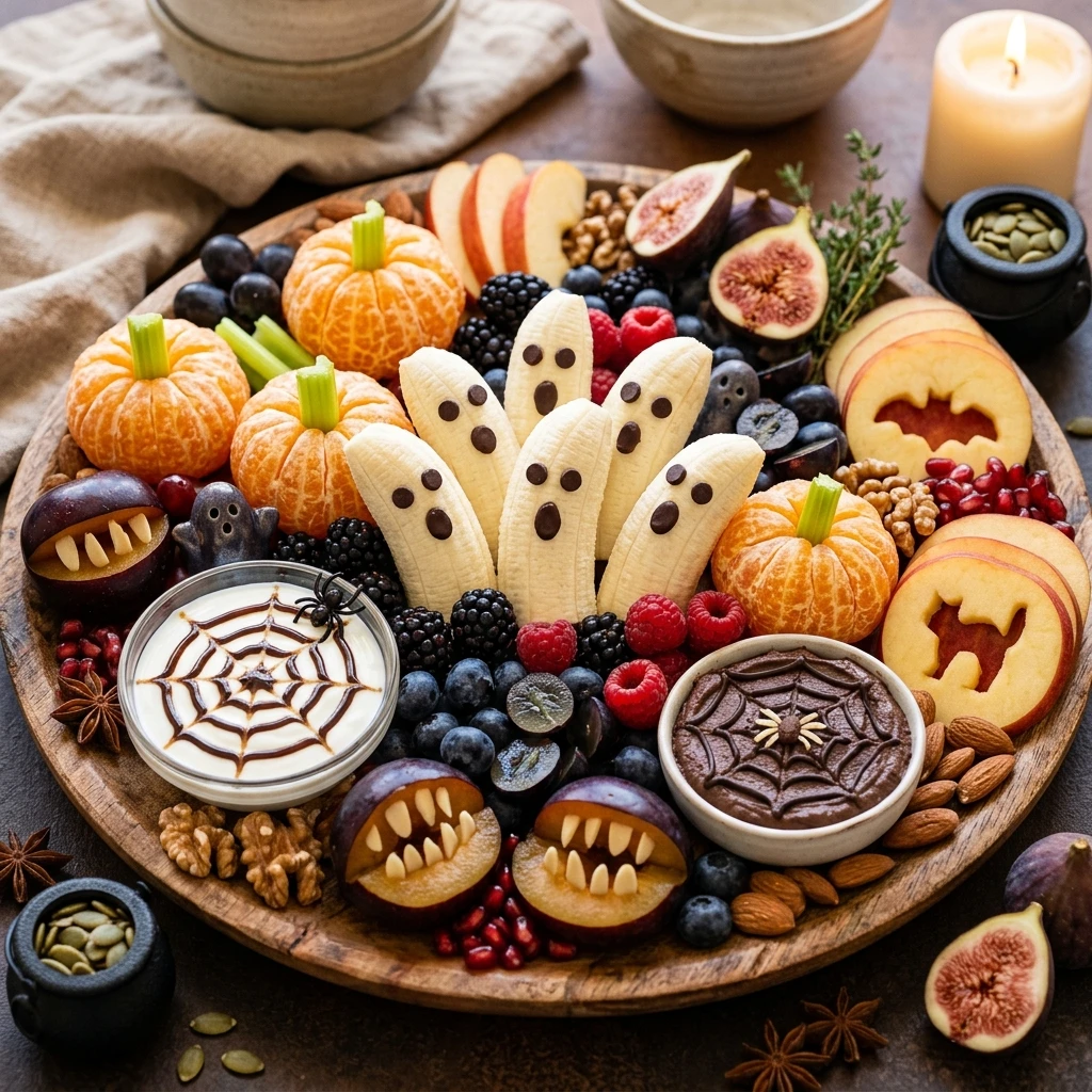 Ghost Fruit Board - Healthy Halloween Dinner