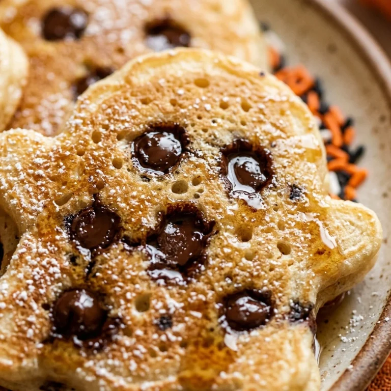Ghost Halloween Pancakes With Chocolate Chips Easy Family