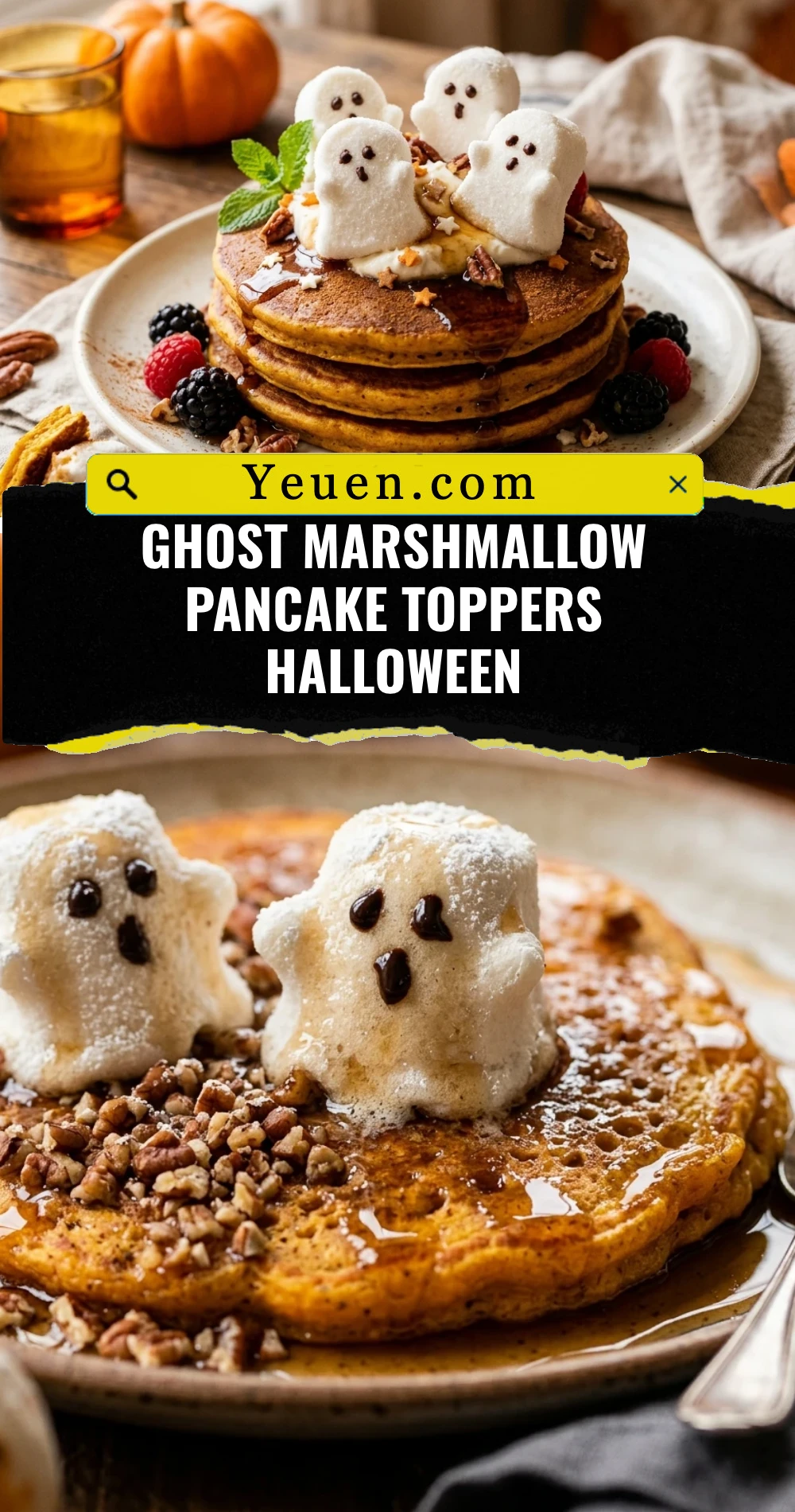 Ghost Marshmallow Pancake Toppers Halloween