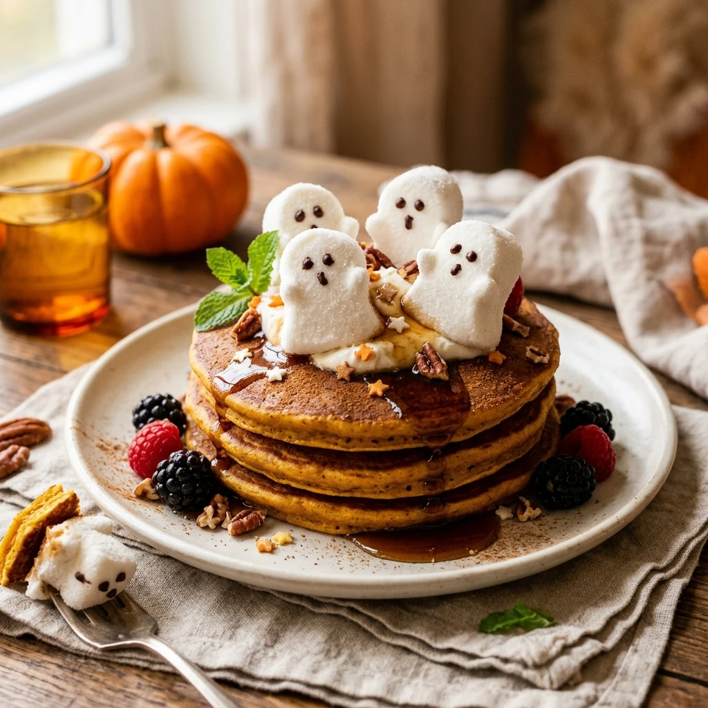 Ghost Marshmallow Pancake Toppers Halloween