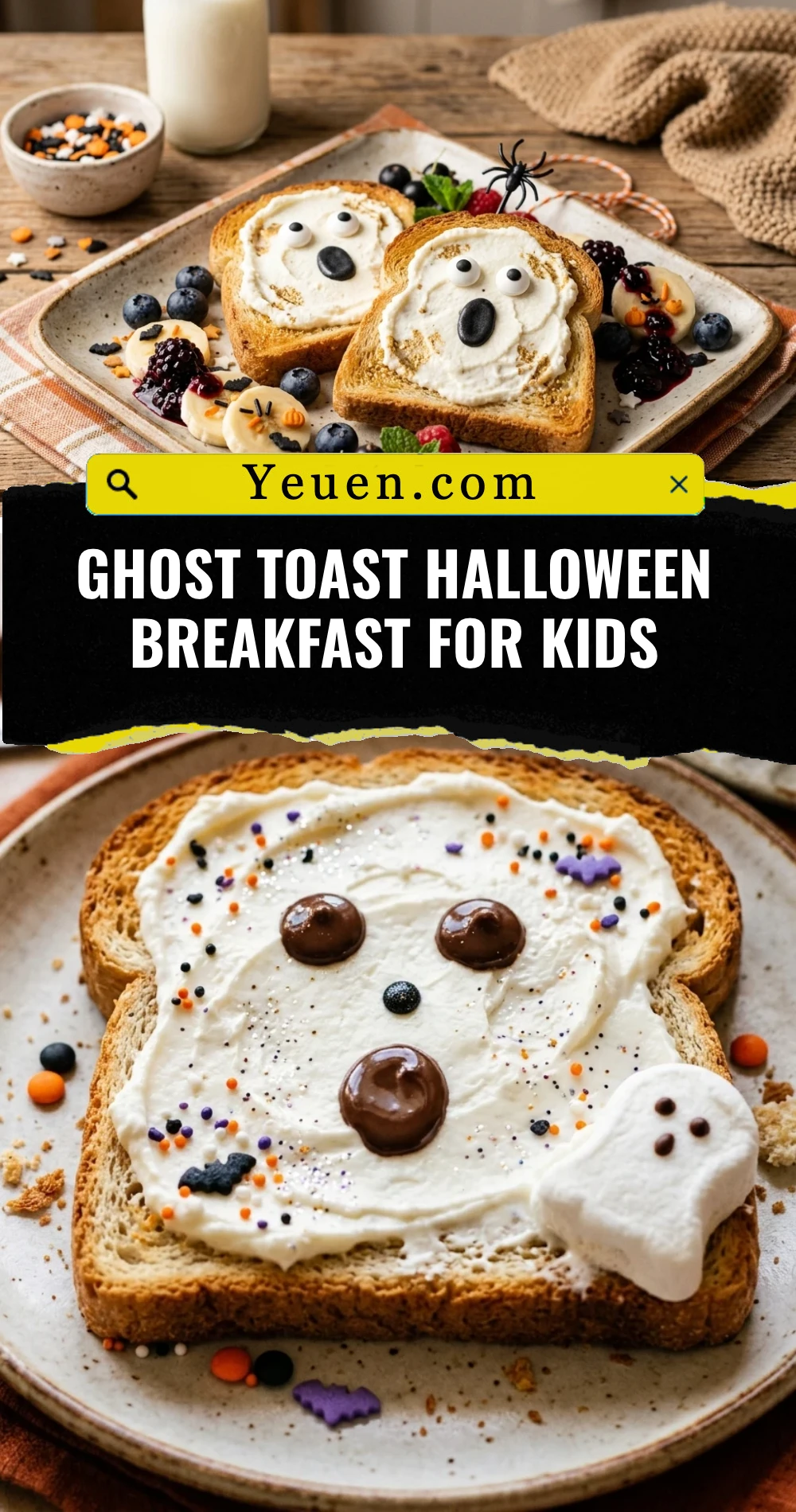 Ghost Toast Halloween Breakfast For Kids