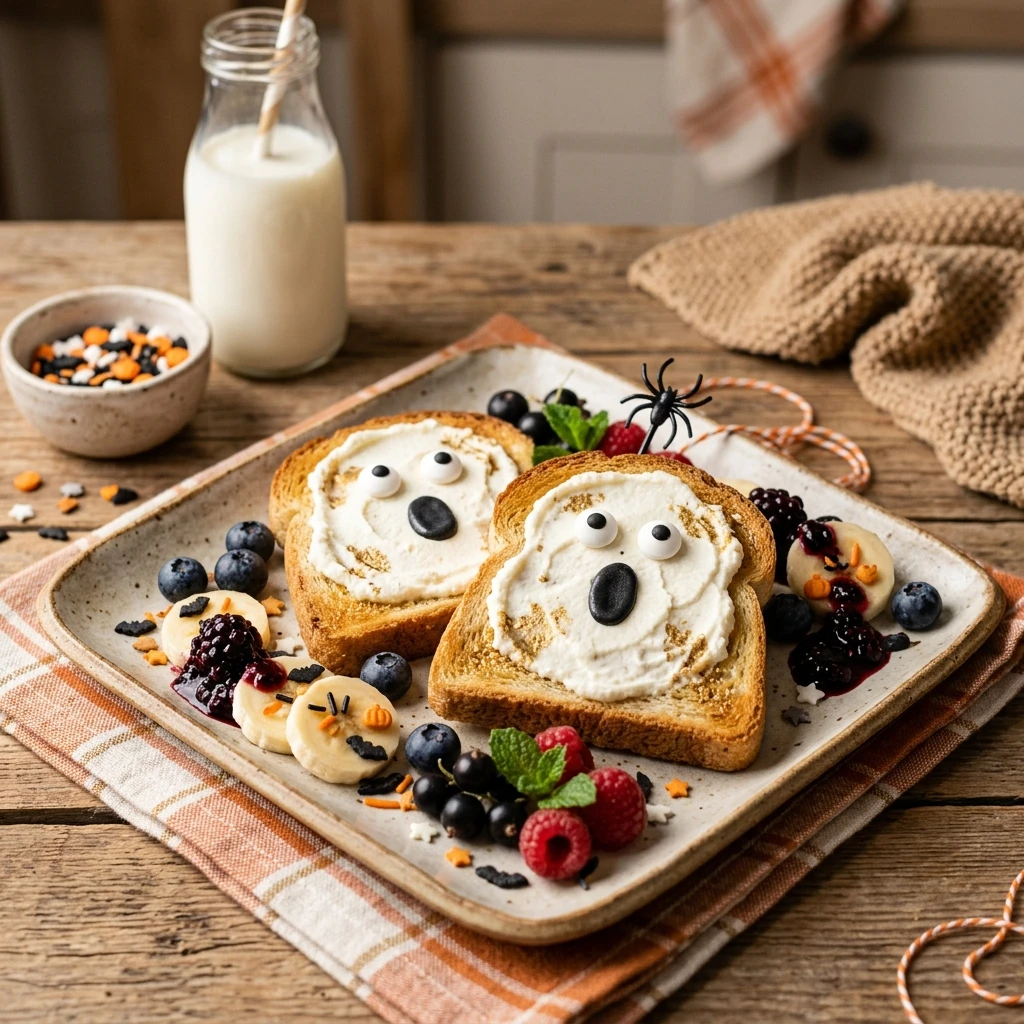 Ghost Toast Halloween Breakfast For Kids