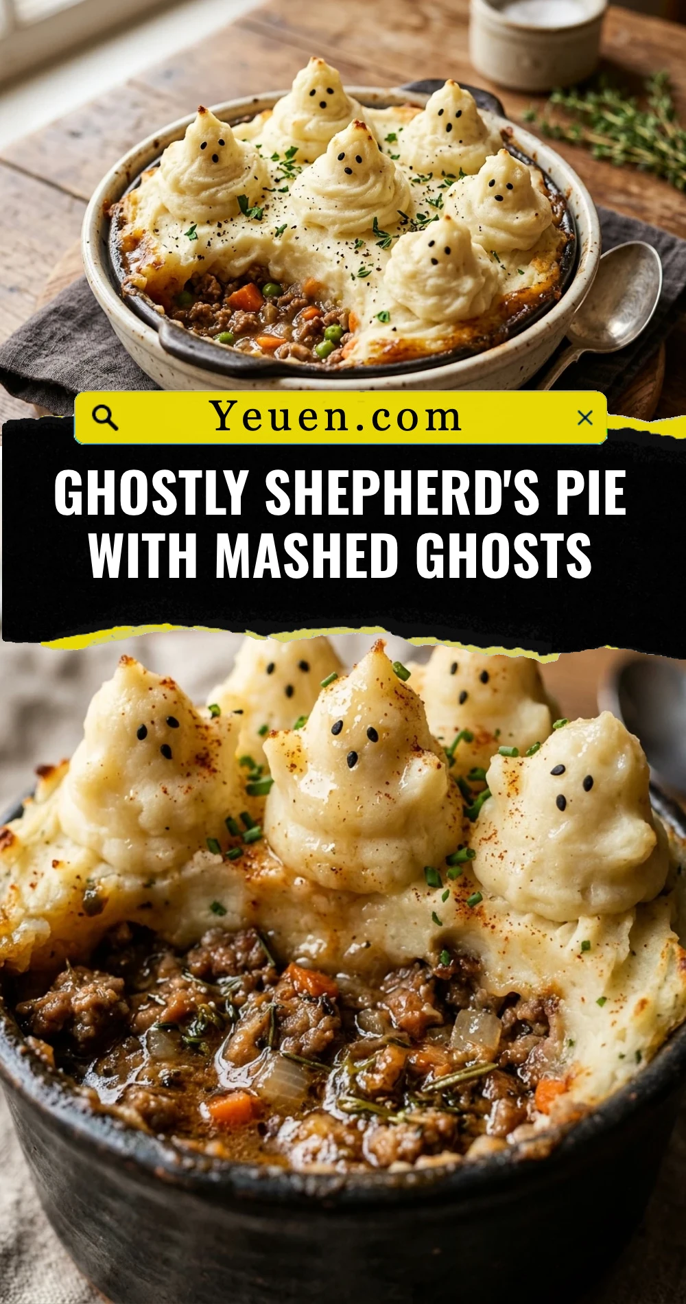 Ghostly Shepherd's Pie With Mashed Ghosts