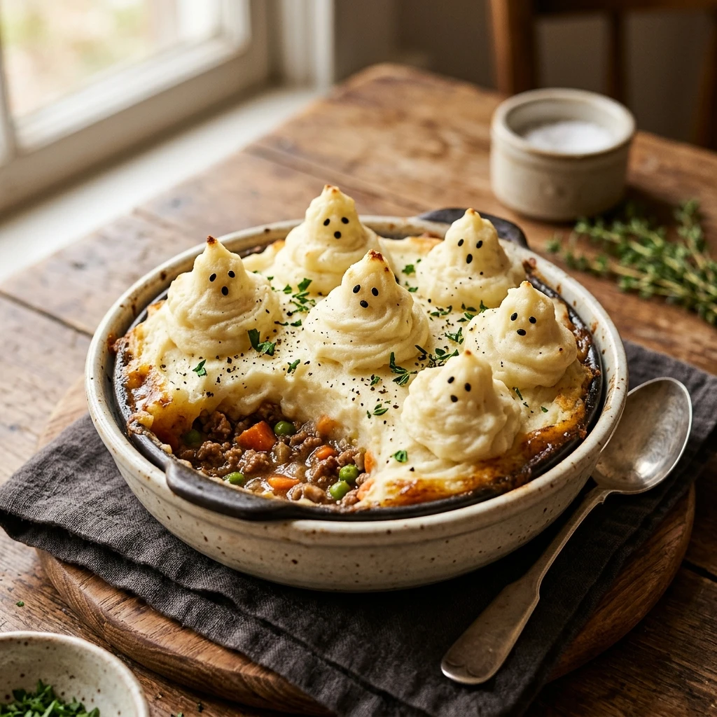 Ghostly Shepherd's Pie With Mashed Ghosts