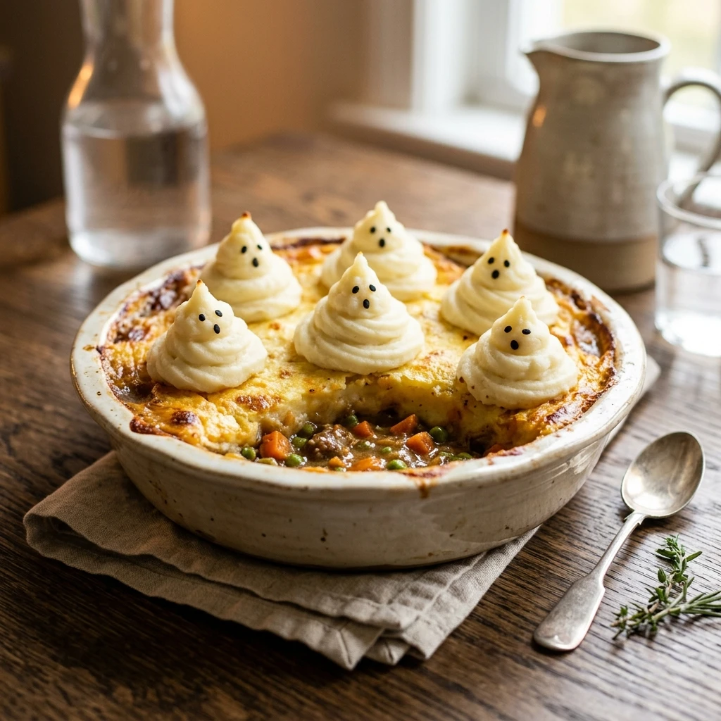 Ghostly Shepherd's Pie With Mashed Ghosts