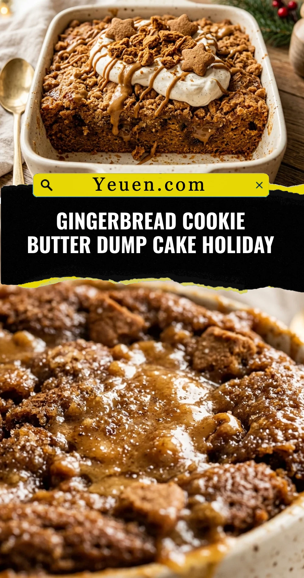 Gingerbread Cookie Butter Dump Cake Holiday