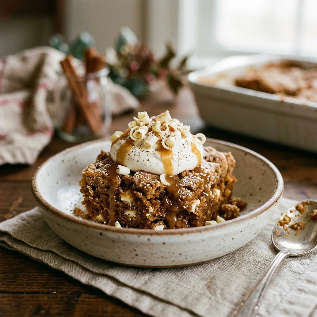 Gingerbread White Chocolate Dump Cake Easy