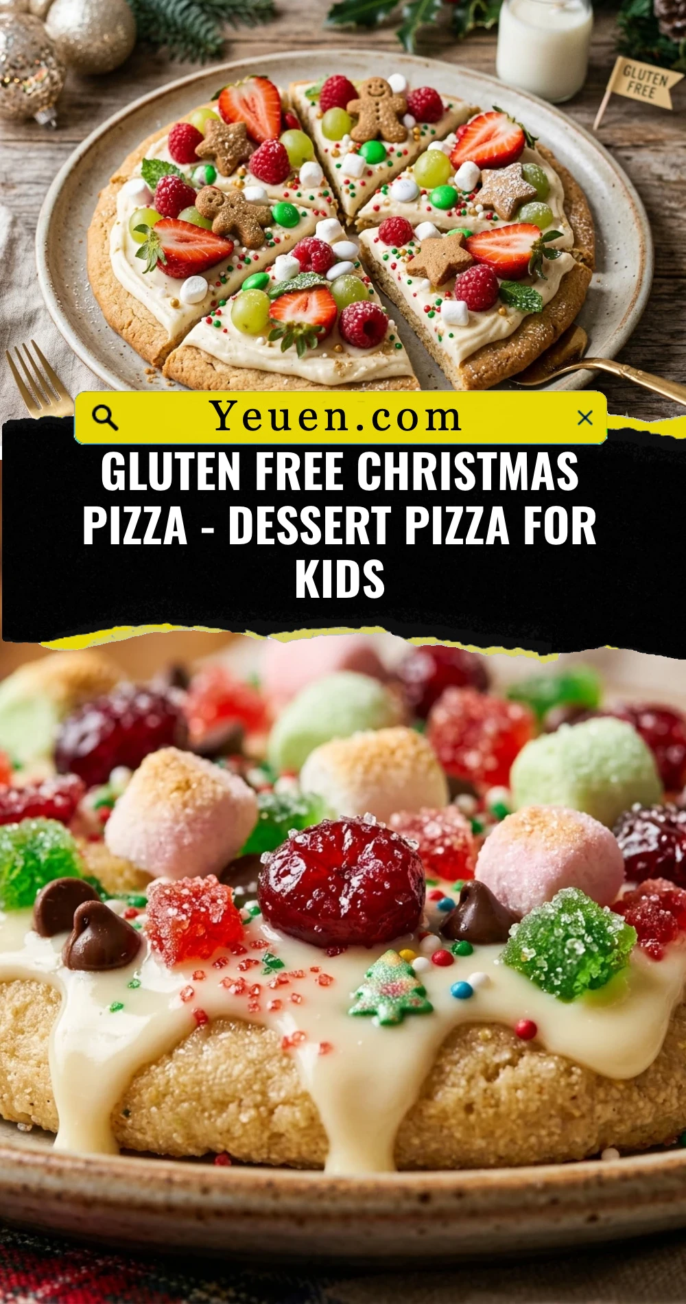 Gluten Free Christmas Pizza - Dessert Pizza For Kids