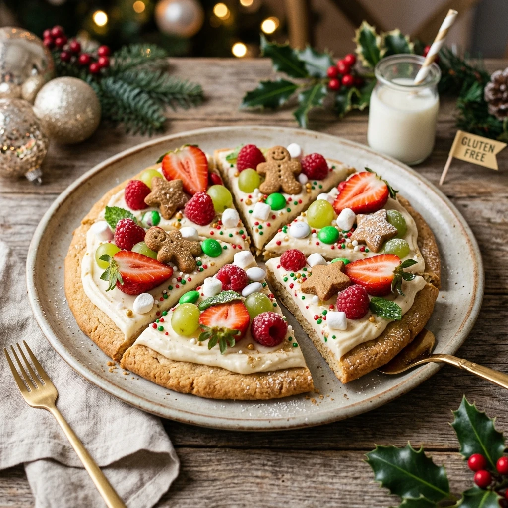 Gluten Free Christmas Pizza - Dessert Pizza For Kids